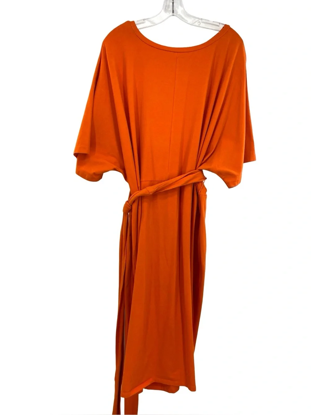 ELOQUII Cross Front Flutter Sleeve Cotton T-Shirt Dress Midi Size 22 - Picture 7 of 8